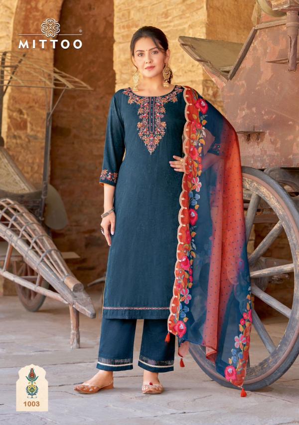 Mittoo Elegance Rayon Kurti Pant With Dupatta Collection